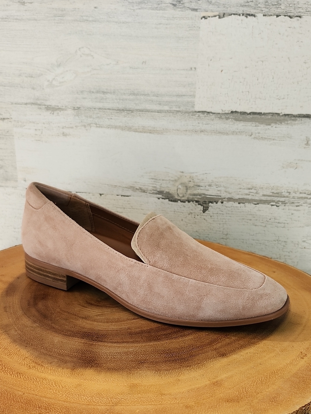 NWOT FRANCO SARTO CARLINA TAN SUEDE LOAFERS - Picture 2 of 11